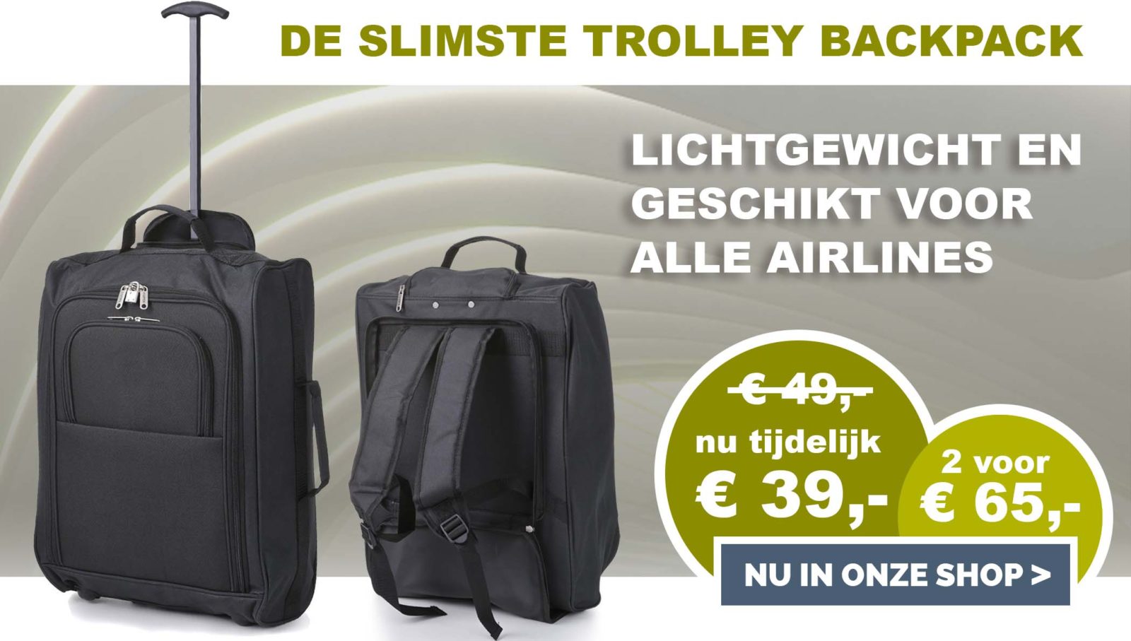 Kruik Op en neer gaan zeker De lichtste en ruimste handbagage trolley backpack voor alle airlines!